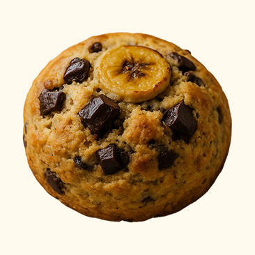 チョコレートとバナナスコーン