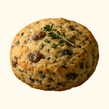 マッシュルームとハーブスコーン